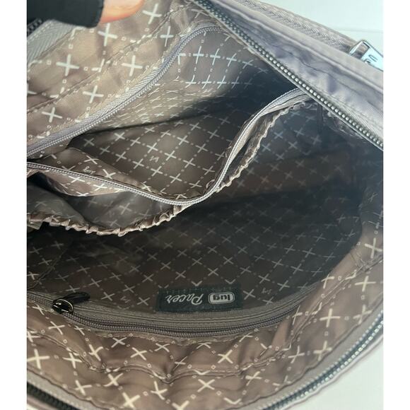 LUG Pacer Versatile Studded Gray Travel Crossbody Organization Purse Shoulderbag - Picture 12 of 16